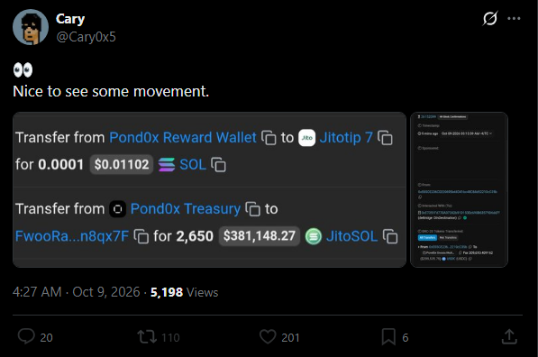 RootkitAlpha's tweet photo. Hilarious that this MF @Cary0x5 says "Nice to see some movement" and everyone have an orgasm LMFAO

The worse is that not even him @Cary0x5 knows how to read a blockchain and not even realise that was in fact a movement but actually another Off-ramp movement where user funds get once again out from the protocol treasury wallets. 💸🚨

Cary Shame on your Bullshit, and misleading people over and over agian like you have been doing for the last 3.8 years. At least shut the F*ck up and don't talk about what you can't even trace onchain you Dumb F*ck