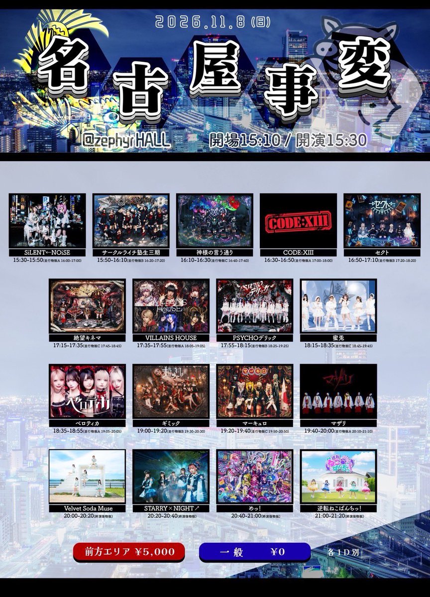 HNBN_official's tweet photo. ＼＼＼#蜜兎ライブ情報／／／

『名古屋事変』

🗓️11/8(日)📍 Zephyr Hall

🕒開場15:10開演15:30

💰前方5,000円/ 通常0円(+1D)

🉐お目当て入特→サイン無しチェキ

🎤18:15〜18:35ライブ
📸18:45〜19:45 特典会

🎟️チケット
https://t.co/57HQdLmwQy
抽選:10/17 23:59迄
先着:10/18 22:00〜販売開始

#蜜兎 #ハニバニ