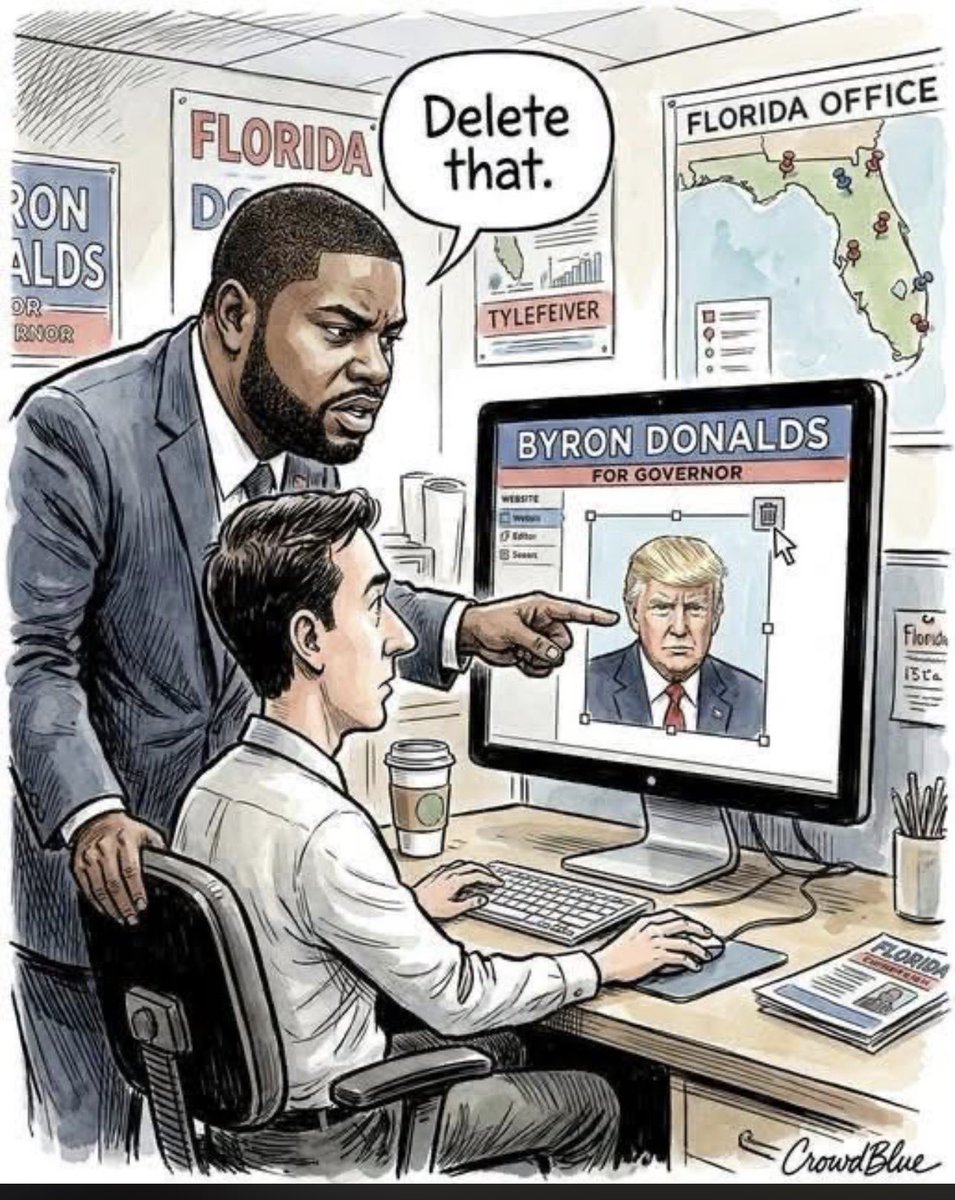 DavidWSinger's tweet photo. Donalds-invented by Trump to do Trump‘s bidding...Iran War, Tariffs &amp; I.C.E. tasked with violence 🔫 Now Donalds is trying to purge away the Trump stain. Vote @davidjollyfl Please! @AmandiOnAir @MarkRiddleKY @LisaMikol3369 @NormOrnstein @TheRickWilson @FLDem0crat @laurajollyfl https://t.co/VLQVbYzPC3