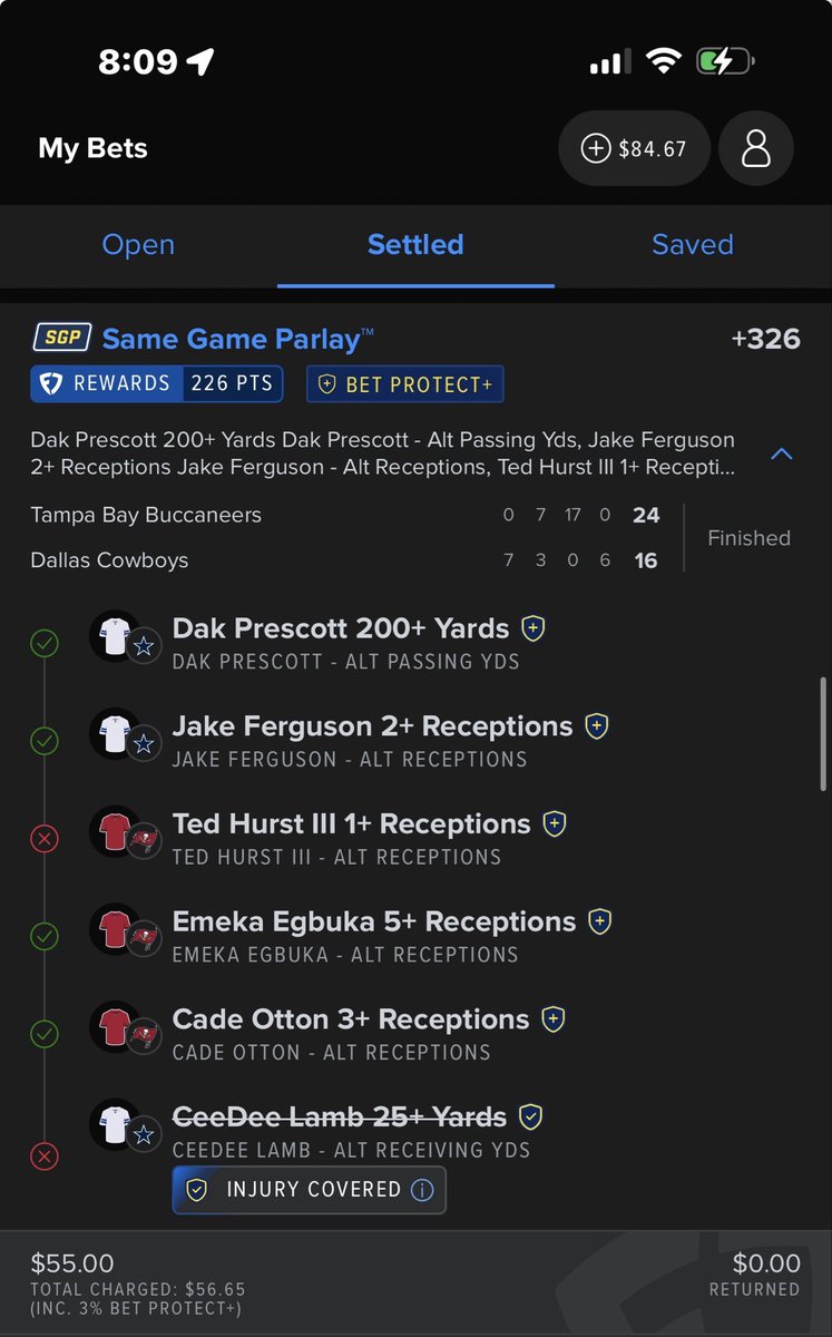 3jizzle5's tweet photo. @FanDuelSports @FanDuel @FanDuel_Support  I’m still confused on how Ted hurst III didn’t get voided he had “zero” targets last night ‼️ #scamming #scammed #viralㅤ https://t.co/jfj27ylgb0