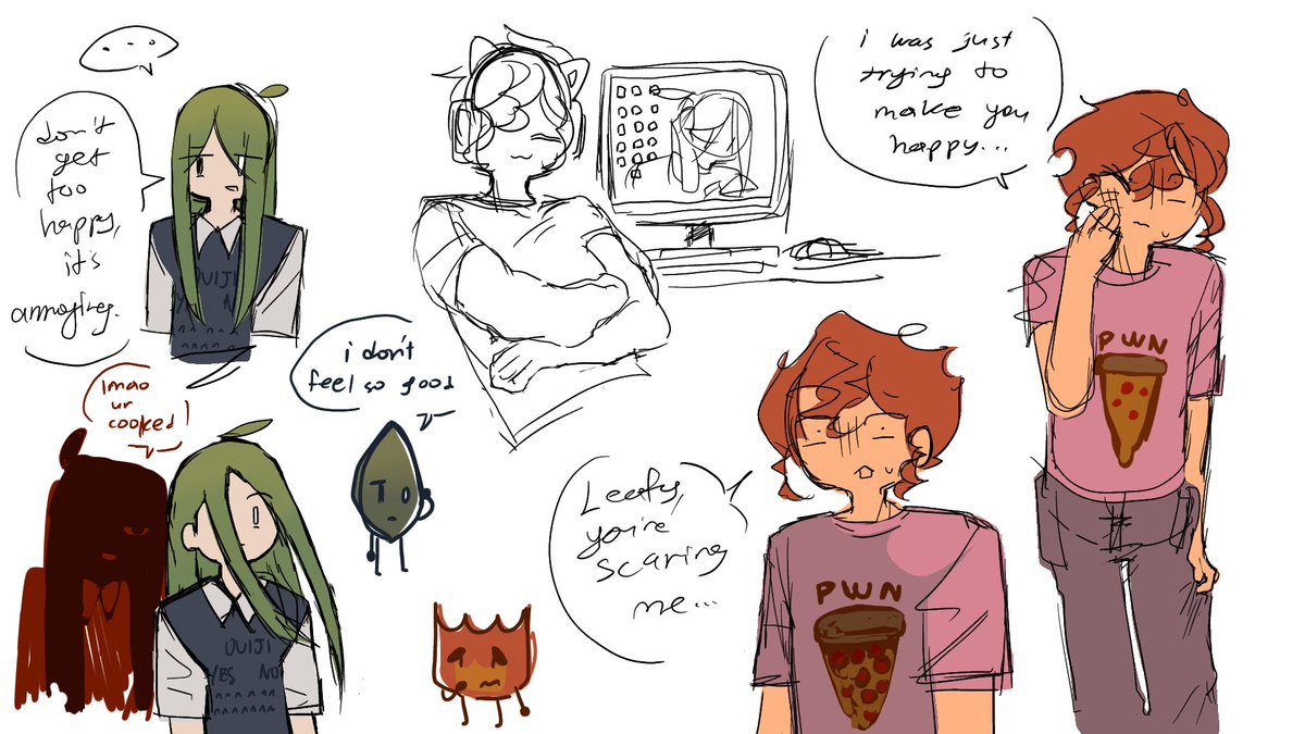 TippyToas's tweet photo. I've always thought Firey would be in this type of situation, given his personality, but maybe that's just me 🧵 (1/3) https://t.co/j1PAJ2P9FC