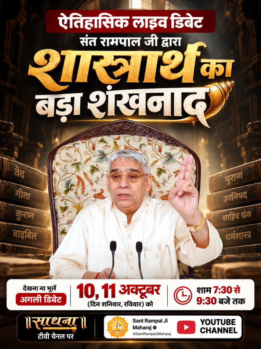SurajMujalde's tweet photo. #Spiritual_Debate
🌿ऐसा ऑथेंटिक ज्ञान जैसा अभी देख रहे हो। ना पहले था, ना भविष्य में होगा। इससे सिद्ध होता है कि ये आपके ऊपर परमात्मा की विशेष रहम हो रही है कि आप तक यह गूढ़ रहस्य पहुँच रहा है। इसलिए सभी प्रत्येक शनिवार और रविवार को शाम 7:30 से 9:30 बजे तक साधना टीवी चैनल पर। https://t.co/3wZAqX7Aku