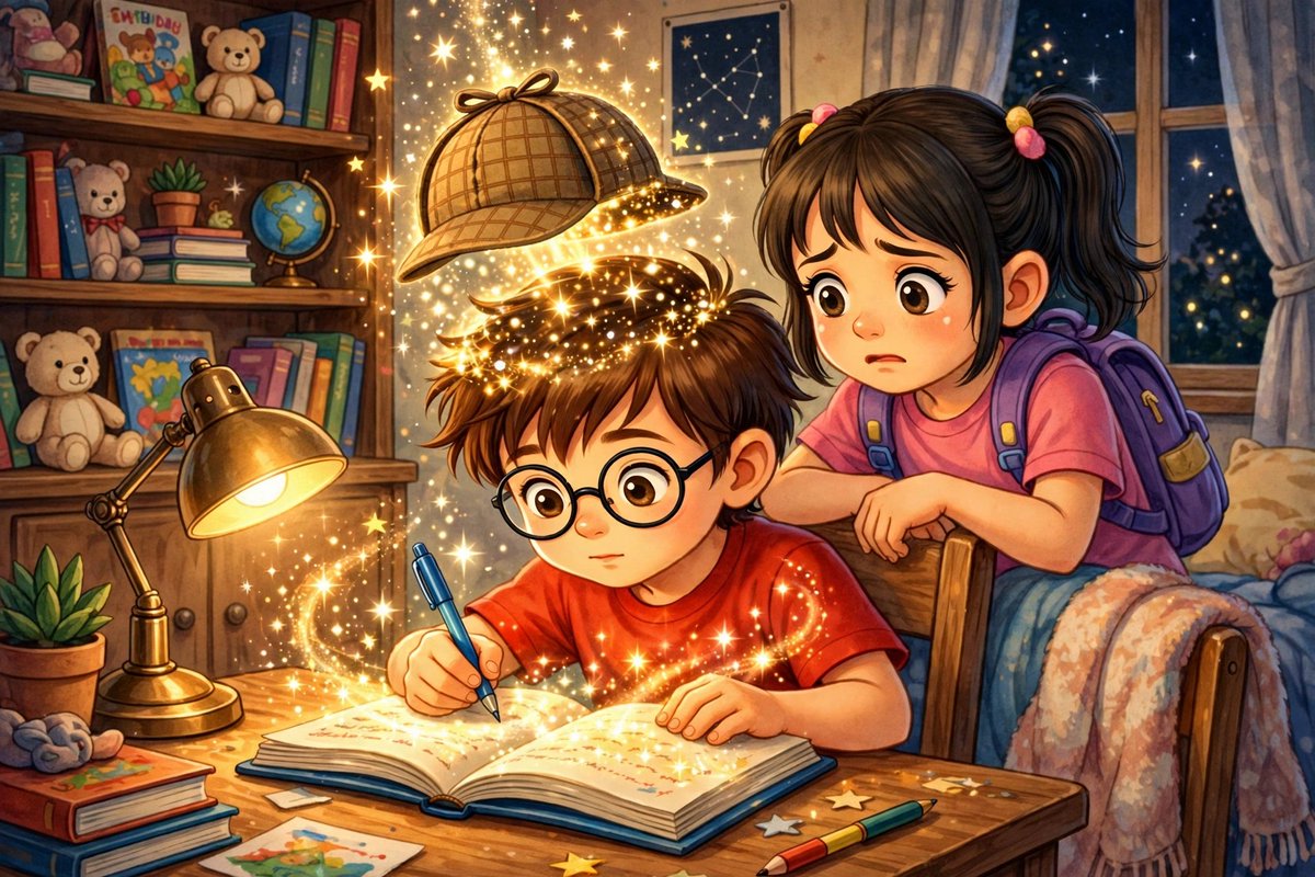 NicksNotebooks's tweet photo. Write it in the notebook, watch it come to life! ✨ Nick's Imagination Upgrade turns one idea into a full detective adventure — what will your young reader dream up next? https://t.co/cAyzsGFjYA #KidsBooks #Imagination #NicksNotebook https://t.co/TuiNBw9oOn