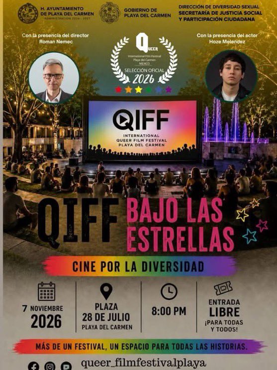 VERO_MIER's tweet photo. 🎬🏳️‍🌈 La 13.ª edición del International Queer Film Festival Playa del Carmen está por llegar.

📅 Del 5 al 12 de noviembre de 2026

Más de 80 películas de 26 países, producciones universitarias, premieres internacionales y grandes historias LGBTQ+. 🌈✨ https://t.co/89UxdshtD7
