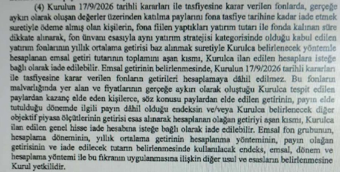 inanmutlu10's tweet photo. Fondan tasfiye kararı öncesi, fahiş kazanç elde edenlere dair herhangi bir yaptırım ya da zorunlu tahsilat mekanizması teklifte yok.

Kanun genel anlamıyla beklentileri karşılayacak gibi de durmuyor. https://t.co/0OWeLCCUbd