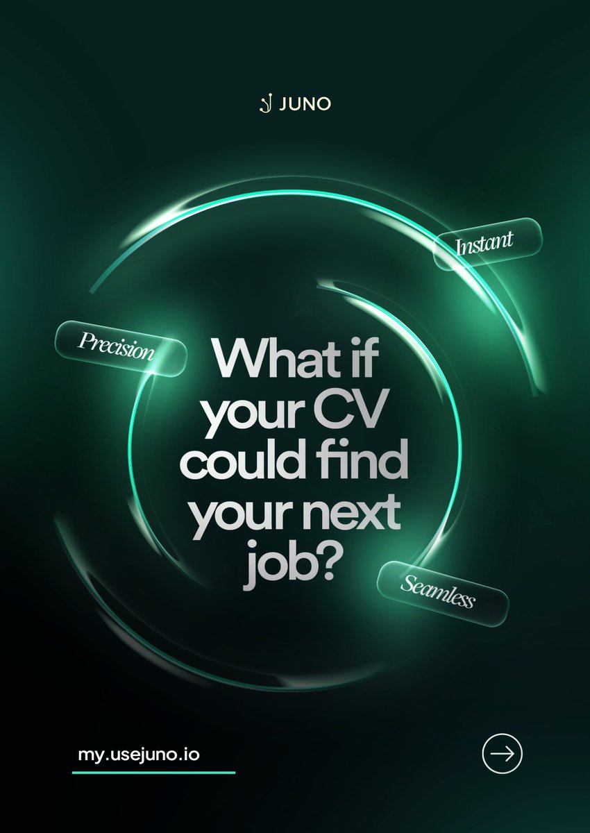 usejuno_io's tweet photo. Your CV deserves more than endless job searching. 💚

Upload it once on MyJuno and discover opportunities that match your skills, experience, and career goals.

Find your next job at https://t.co/RJIiNQs0w7.

#MyJuno #JobSearch https://t.co/IwaS8Clist