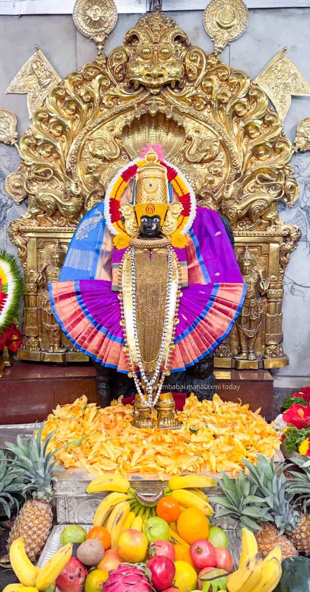 NarayanGambhir's tweet photo. Today’s Alankar Pooja#Mahalakshmi#Ambabai#🙏🏻 https://t.co/U9cJG5MJsa