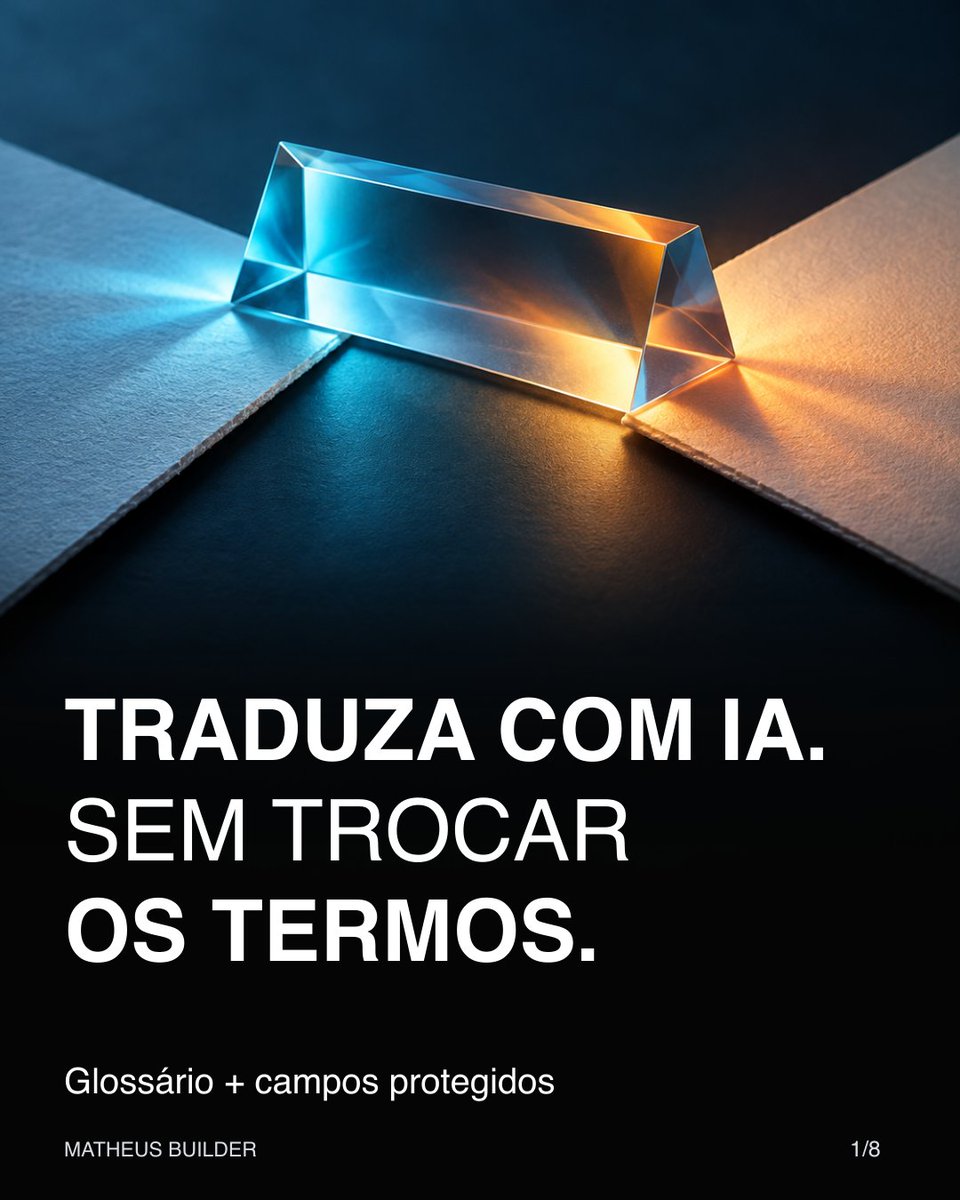 Matheus_Builder's tweet photo. 1/2 Tradução com glossário: prepare os termos e campos antes do pedido.
AI Hub da Mood Solutions: https://t.co/Q1FQXYlQLn
Fonte: https://t.co/H6TzfEEdxE
Ilustração criada com IA. https://t.co/Q5gboKp5O0