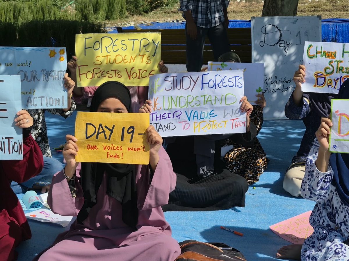 forestandcoffe's tweet photo. Day 19 | Day 11 of CHAIN HUNGER STRIKE
19 days of protest, zero response from J&amp;K authorities! We demand preference in Forester &amp; forestry posts, Forestry as a JKPSC KAS optional subject, and recognition as Forestry Technocrats. End the silence. Deliver justice NOW! 🌲 #Forestry https://t.co/HMSsjpIdcm