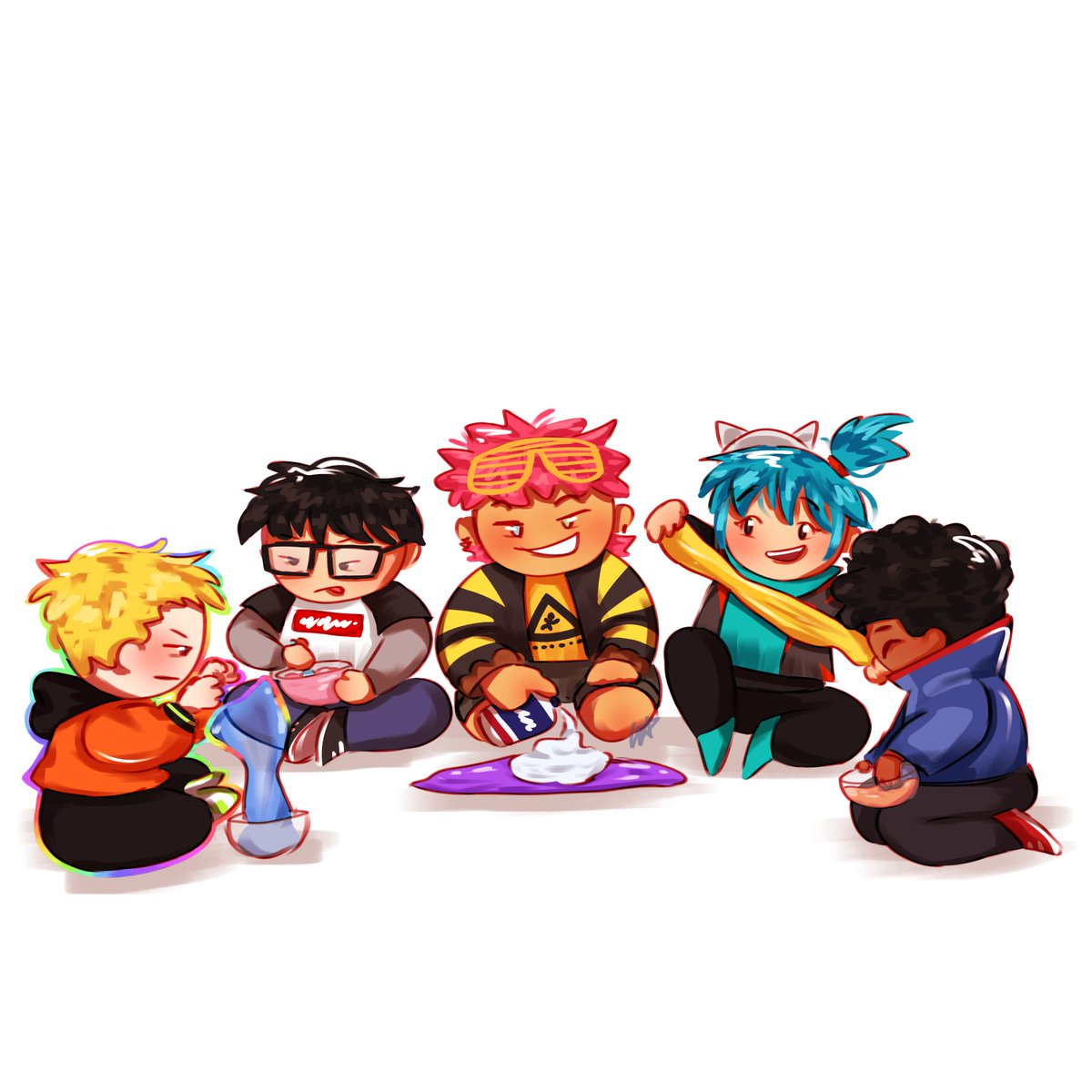 atrociouspencil's tweet photo. #teentitans making slime inspired by my friends and me making slime together https://t.co/RcO8OP8gxY