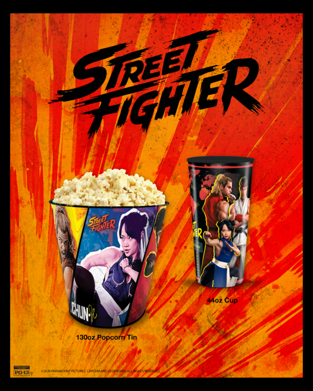 evocinemas's tweet photo. BOOM! 💥 Street Fighter specialty concession items are on sale TODAY. Snag yours while supplies last! 🎟️: https://t.co/uys6YsnfQU https://t.co/gML74yaYsb