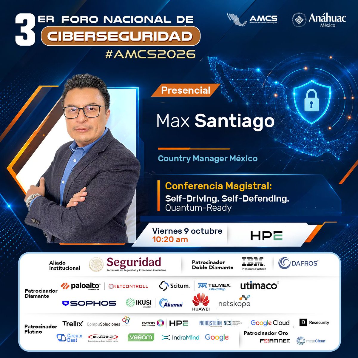 AMCS_ORG's tweet photo. 🤖🔐 Erik Moreno Sánchez, Director de Ciberseguridad en Minsait/IndraMind México, presenta “IA, la nueva superficie de riesgo; cómo gobernarla y protegernos”.

🕥 10:40 h | #AMCS2026

🔴 En VIVO vía YouTube  https://t.co/KWDfOyRq6k https://t.co/SaWcGmsHQk