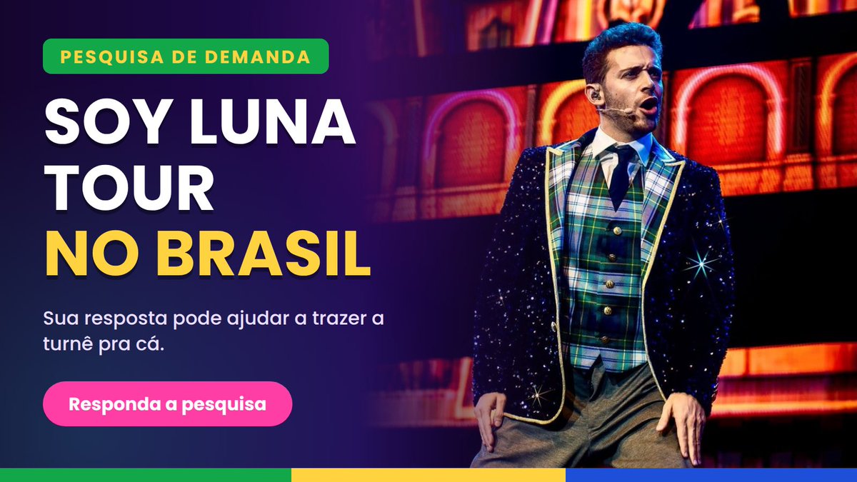 _ruggeropbrasil's tweet photo. Ajude a trazer a turnê de Soy Luna para o Brasil respondendo a pesquisa abaixo 👇 

🔗: https://t.co/2VMzVPtTan https://t.co/Y2l90RwRMZ