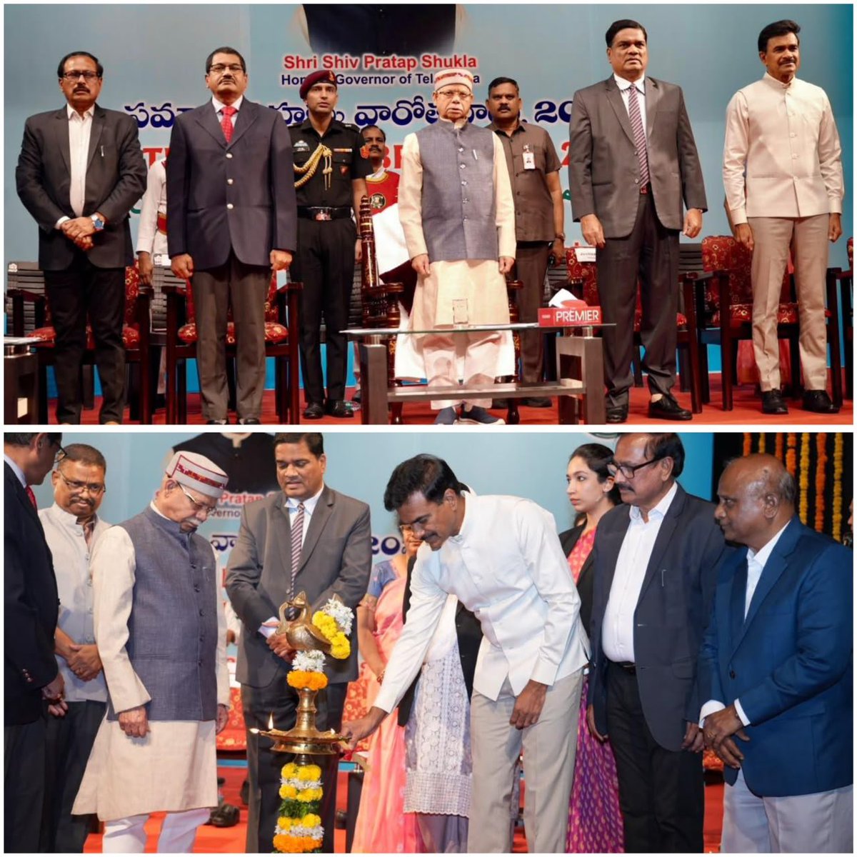 TelanganaDGP's tweet photo. Telangana DGP Shri C.V. Anand, IPS, attended the RTI Week Celebrations–2026 organised by the Telangana Information Commission at Ravindra Bharathi, graced by Hon’ble Governor Shri Shiv Pratap Shukla and retired Supreme Court Judge Sri Subhash Reddy. He appreciated the present RTI Commissioners for their commendable efforts in clearing the pendency over the past 15 months, disposing of 21,000 out of 30,000 complaints and appeals received since 2014.