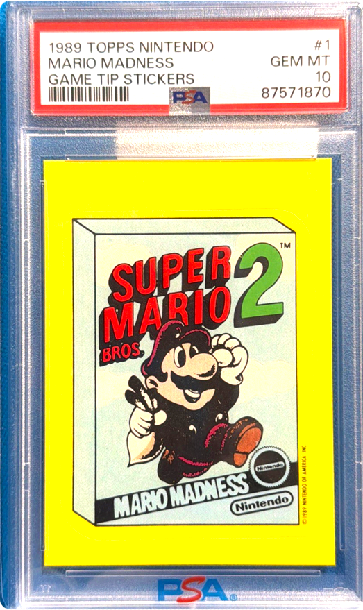 gurucollects's tweet photo. Nintendo nostalgia is getting EXPENSIVE 💰🎮

PSA 10 copies from the 1989 Topps Nintendo set have been selling for thousands:

🍄 Mario Madness — $7.7K
🗡️ Legend of Zelda — $4.5K
⭐ Super Mario Bros. — $2.9K
🟢 Links — $2.1K https://t.co/5CXjCZwQYe