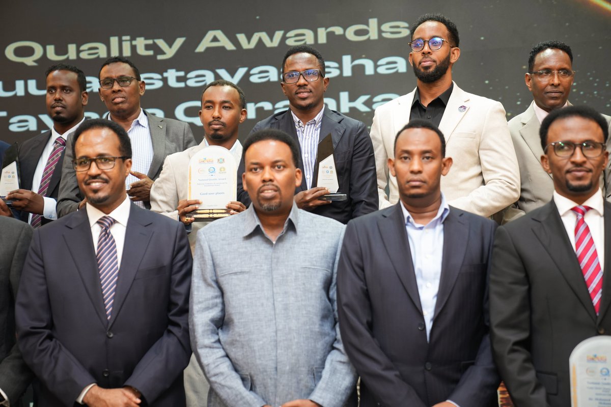 TabaarakICT's tweet photo. We are extremely proud to have won the 𝐒𝐨𝐦𝐚𝐥𝐢 𝐍𝐚𝐭𝐢𝐨𝐧𝐚𝐥 𝐐𝐮𝐚𝐥𝐢𝐭𝐲 𝐀𝐰𝐚𝐫𝐝𝐬 2026, following a comprehensive evaluation of our company, which resulted in Tabaarak ICT Solutions being recognized as the winner of this prestigious award.

This achievement reflects @TabaarakICT’s continued commitment to quality improvement, innovation, efficient service delivery, and providing our customers with high-quality technological solutions.

We are also advancing to the East African Community (EAC) Regional Quality Awards, which will be held in Kigali, Rwanda.

This is a proud achievement for Tabaarak ICT Solutions, a significant milestone in advancing quality and technology in Somalia, and an opportunity for our company to represent the country on the regional stage.

— https://t.co/Xx5WiNnDXR

#TabaarakICT #NationalAwardWinner #QualityControl