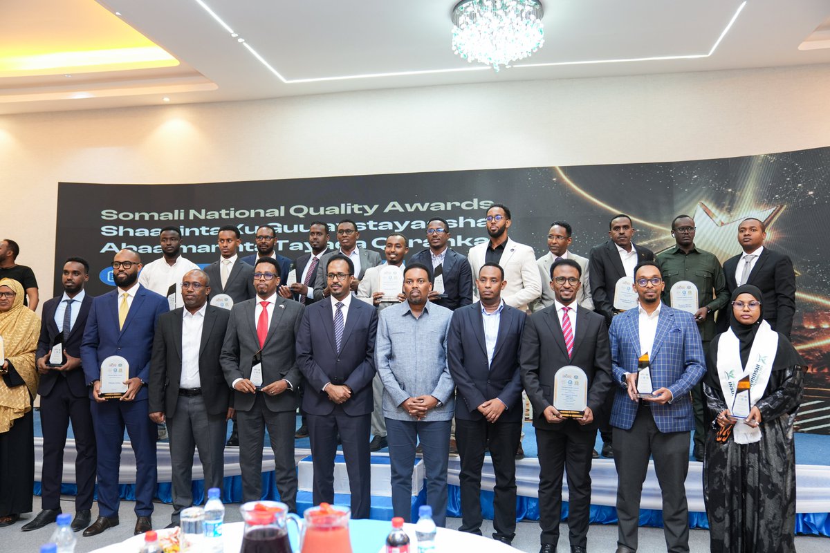 TabaarakICT's tweet photo. We are extremely proud to have won the 𝐒𝐨𝐦𝐚𝐥𝐢 𝐍𝐚𝐭𝐢𝐨𝐧𝐚𝐥 𝐐𝐮𝐚𝐥𝐢𝐭𝐲 𝐀𝐰𝐚𝐫𝐝𝐬 2026, following a comprehensive evaluation of our company, which resulted in Tabaarak ICT Solutions being recognized as the winner of this prestigious award.

This achievement reflects @TabaarakICT’s continued commitment to quality improvement, innovation, efficient service delivery, and providing our customers with high-quality technological solutions.

We are also advancing to the East African Community (EAC) Regional Quality Awards, which will be held in Kigali, Rwanda.

This is a proud achievement for Tabaarak ICT Solutions, a significant milestone in advancing quality and technology in Somalia, and an opportunity for our company to represent the country on the regional stage.

— https://t.co/Xx5WiNnDXR

#TabaarakICT #NationalAwardWinner #QualityControl