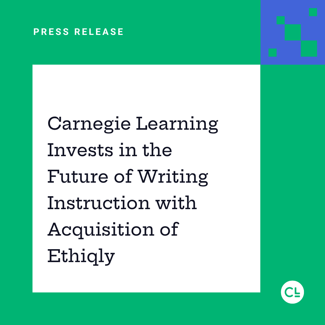 carnegielearn's tweet photo. We believe students should develop their own ideas, find their own voice, and do their own thinking. That matters even more in the age of AI.

And that’s why we’re excited to welcome Ethiqly to Carnegie Learning. Its AI-powered writing platform supports students as they brainstorm, draft, and revise – but never does the writing or thinking for them. 

Together, we’re expanding our literacy portfolio to help students become more confident, independent writers and give teachers deeper insight into their learning.  

Read more:
https://t.co/mqkQu9MYut