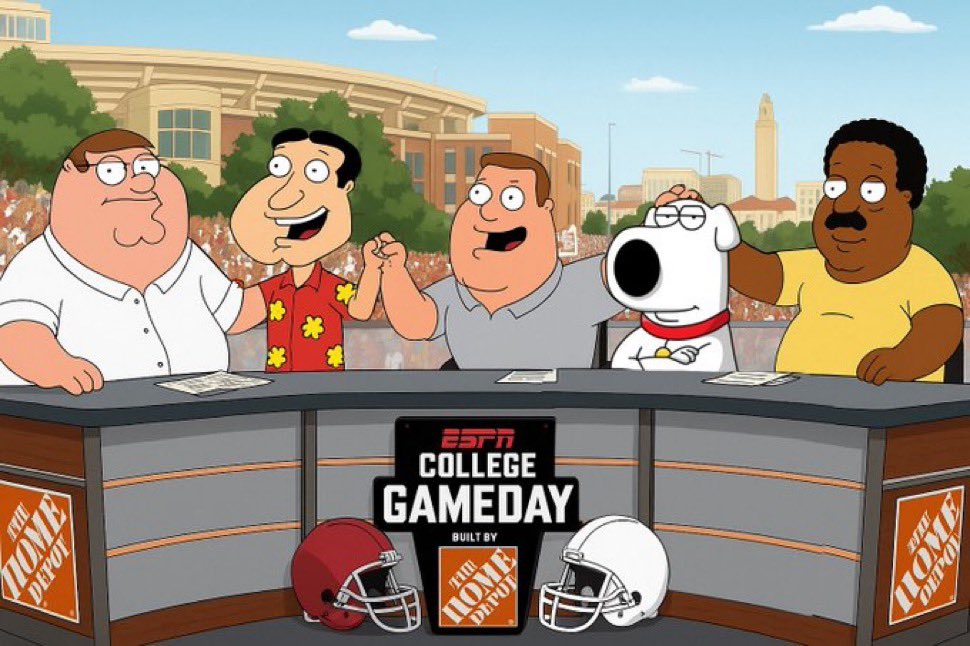Riverboat_Ross's tweet photo. College game day if it was actually good https://t.co/uyvUndkPqC