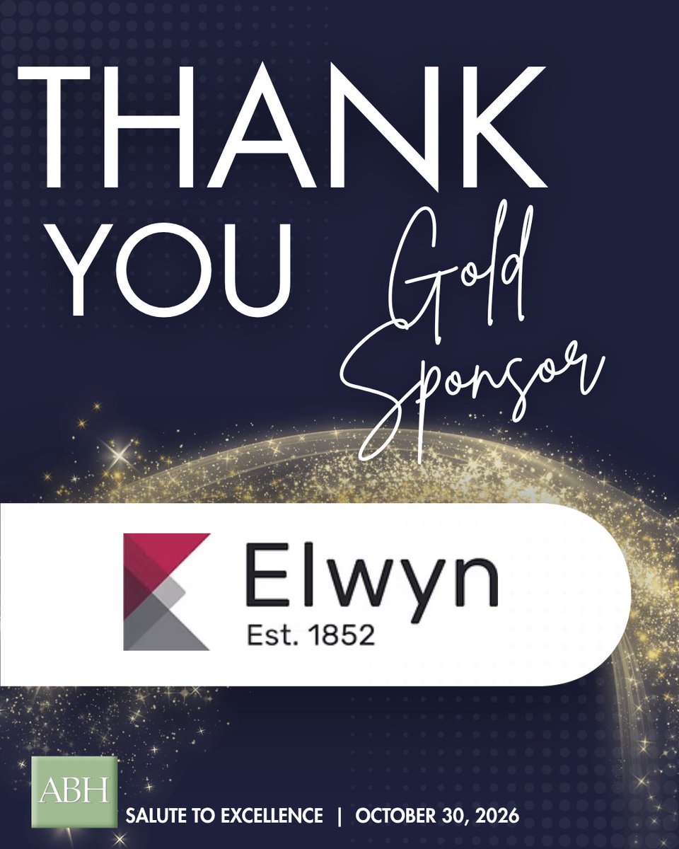 ABHMass's tweet photo. ✨We are pleased to announce Elwyn as a Gold Sponsor of the 2026 ABH Salute to Excellence! We extend our gratitude to Elwyn for supporting #ABHSalute and for its partnership in expanding access to high-quality care!✨ https://t.co/3MaYJQF8mH