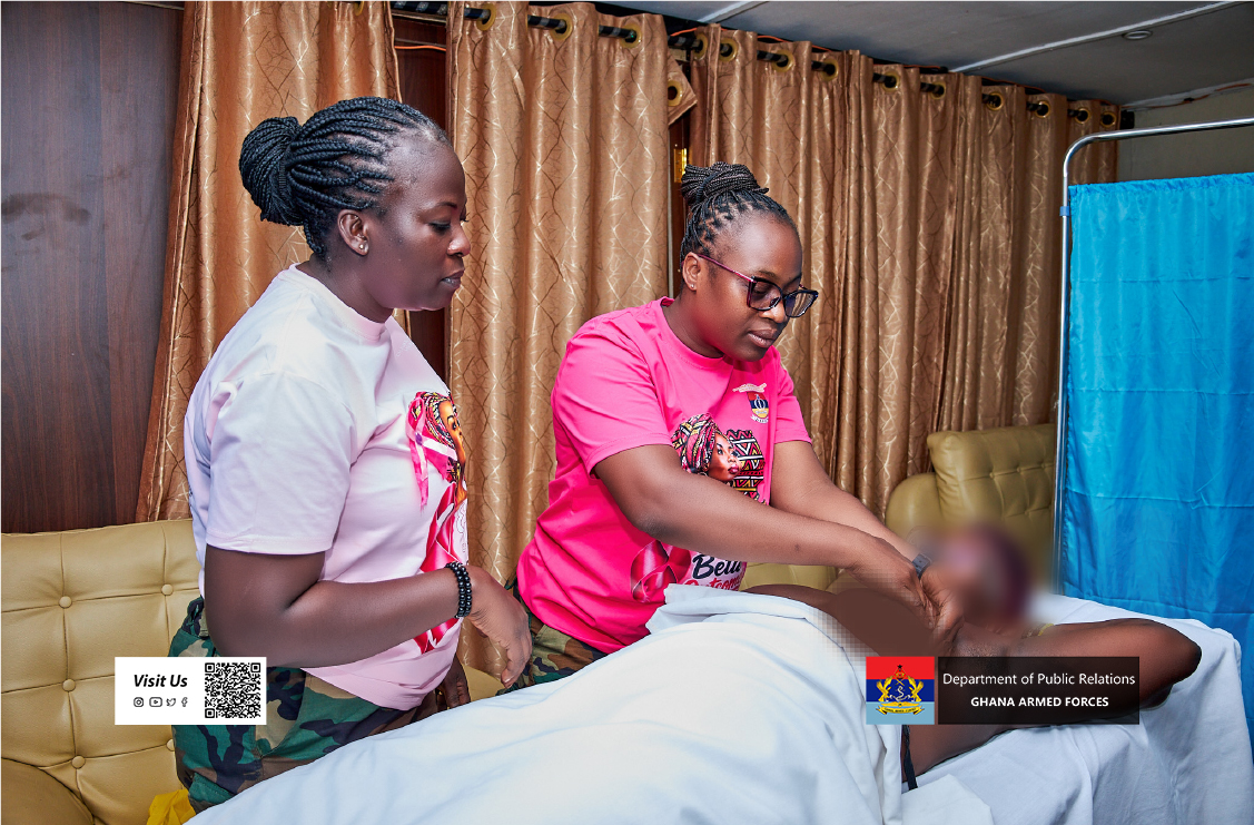 GhArmedForces's tweet photo. The 1 Medical Reception Station (1MRS) has organised a breast cancer awareness campaign and free screening exercise at the Junior Rank Mess, Michel Camp, on Friday 9 October 2026.

Full Story on: https://t.co/dOz16IReQ6

Story by Sarah Ofori Dei Appiah,1Gar PR DET
Pictures by Lance Corporal Danso Alidu