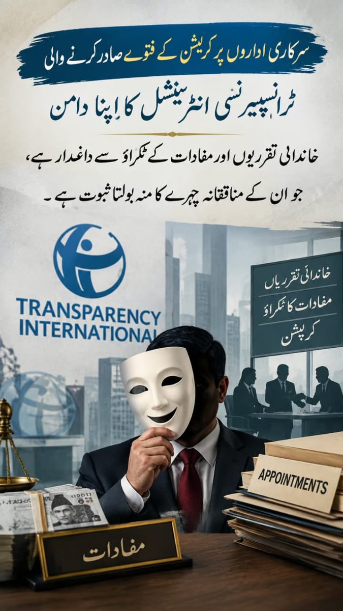 ShayanShan9238's tweet photo. دوغلا پن اور منافقت کا دوسرا نام ٹرانسپیرنسی انٹرنیشنل۔ #FraudulentTransparencyIntl #فراڈیا_ٹرانسپیرینسی_انٹرنیشنل https://t.co/YMiQWSmAEF