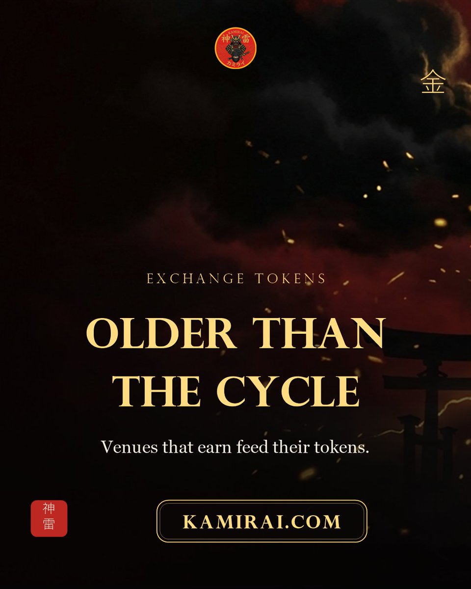 KamiraiOfficial's tweet photo. Exchange tokens are older than this cycle. LEO, KCS, GT and BNB all say the same thing: a venue that earns can feed the token that represents it, year after year, without a roadmap miracle. https://t.co/cZMn1hKkFW