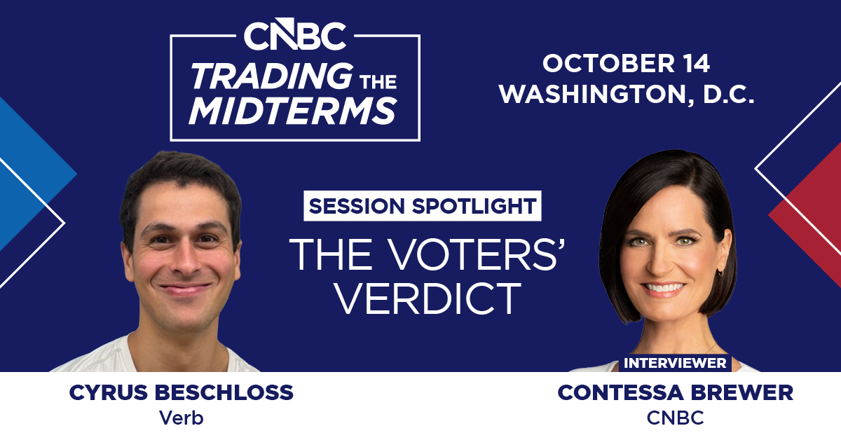 cnbcevents's tweet photo. It’s difficult to get a sense on how and why voters will vote this midterm election. Using exclusive data created for #TradingTheMidterms, we’ll get a unique glimpse at what could impact their vote and the outcome with @cyrusbeschloss.

JOIN US IN D.C.: https://t.co/tQMmRTiaYa https://t.co/45jBgLTrfq