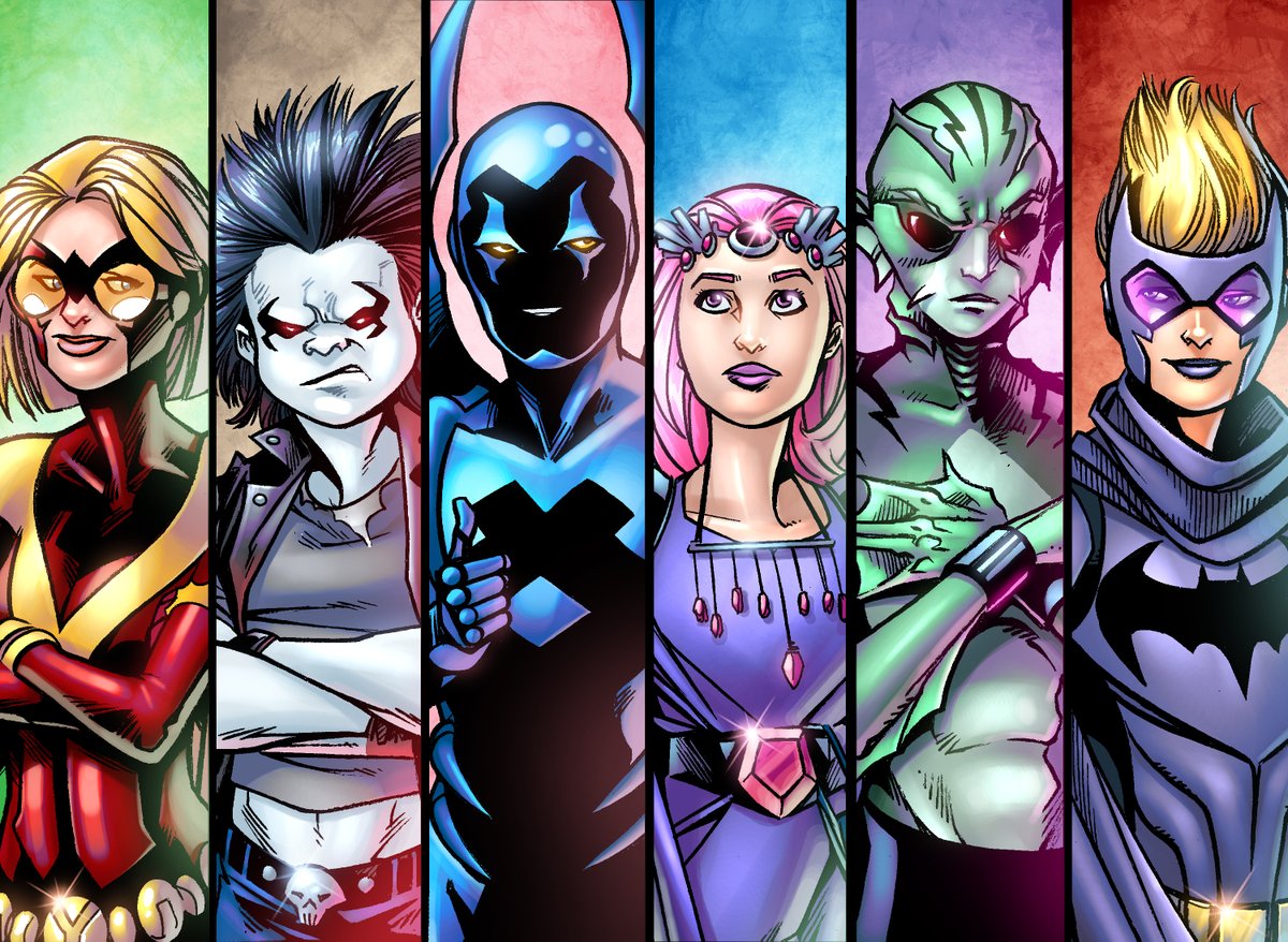 MarianoPNavarro's tweet photo. @CabreraColor YOUNG JUSTICE (3of3)

Flamebird - Slobo - Blue Beetle - Amethyst - Lagoon Boy - Batgirl

Art by @MarianoPNavarro
Color by @CabreraColor

#YoungJustice #DCComics #ComicArt #FanArt #ToddDezago #ToddNauck #PeterDavid

For commissions, write to: commissions@portalcomic.com https://t.co/fw7yzJb8Os