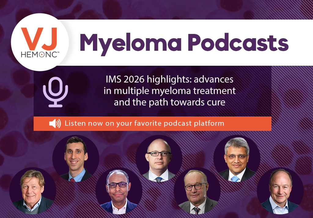 VJHemOnc's tweet photo. 🎙️ New VJHemOnc Podcast | Multiple Myeloma Updates from IMS 2026

From long-term PERSEUS outcomes and sustained MRD negativity to MajesTEC-3, cilta-cel and novel agents, hear leading experts discuss advances shaping multiple myeloma treatment.

🎧 Listen now: https://t.co/9GpLYdADuN 

@Myeloma_Society #MMSM #Myeloma #MultipleMyeloma #CTSM #TrialUpdate #ImmunoOnc #CART #HemOnc
