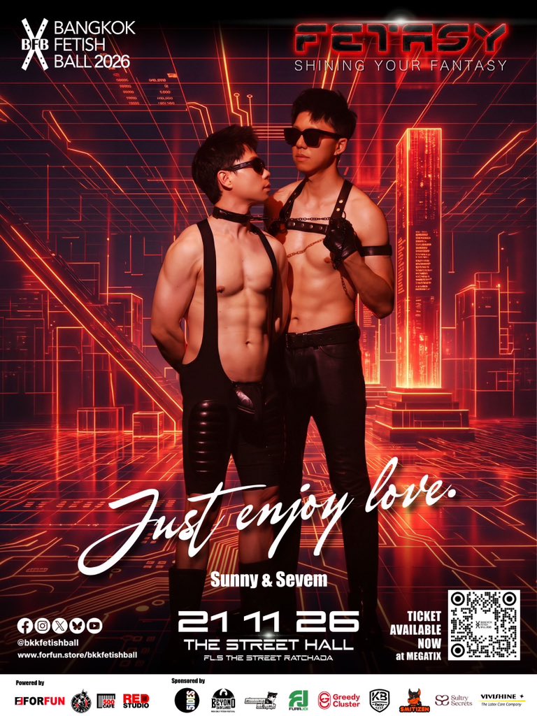 LeatherSun's tweet photo. Just enjoy love!
Join us! BANGKOK FETISH BALL 2026 - FETASY 💿
21 November 2026, Bangkok, Thailand
Welcome to the Community!
Get your tickets on @bkkfetishball
#fetasy #bkkftball #bkkfetishball #forfunbangkok #forfuncommunity https://t.co/Y3CS70gJTI