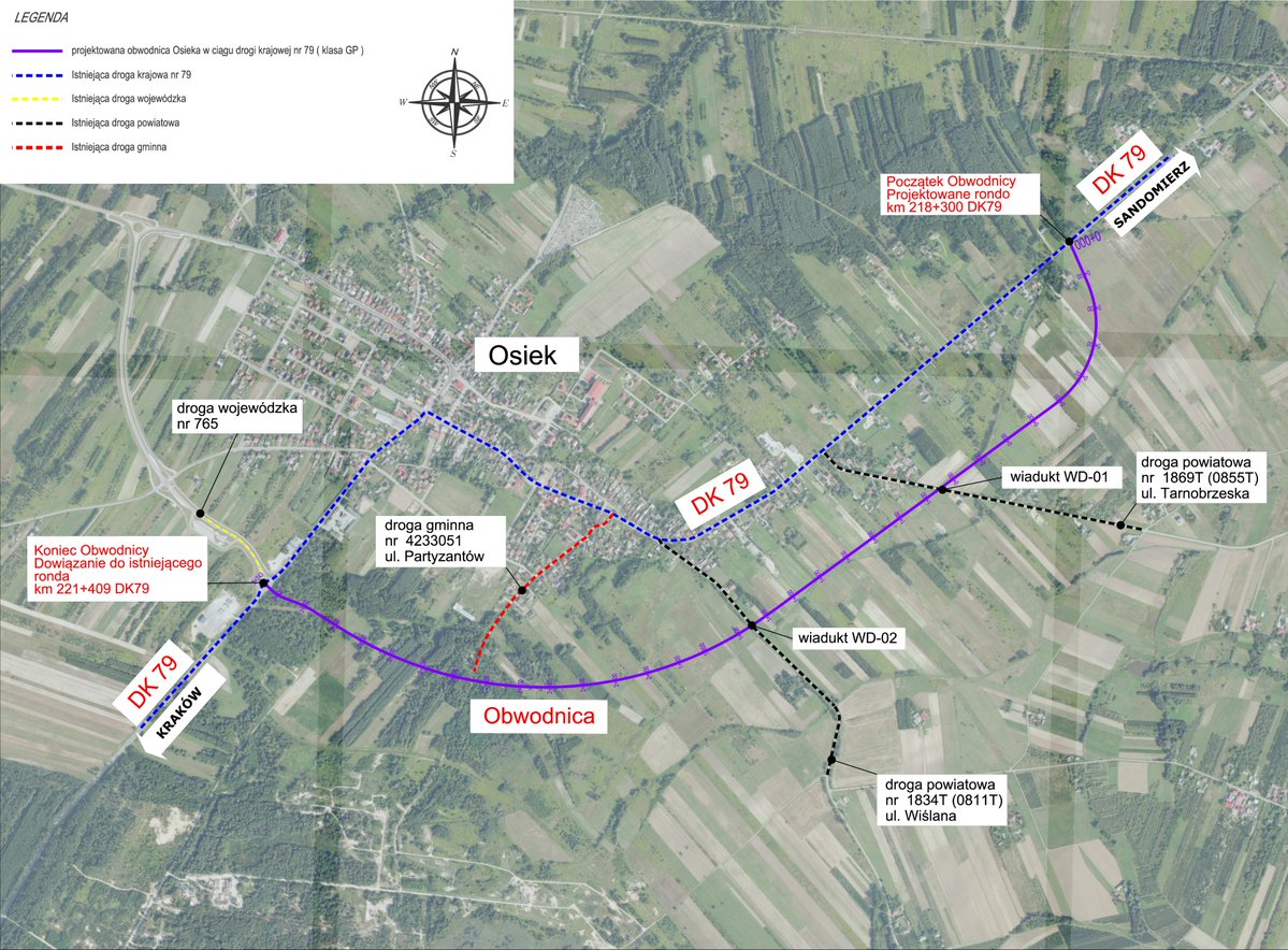 GDDKiA_Kielce's tweet photo. Obwodnica #Osiek to:
3⃣,2⃣ km nowej jednojezdniowej #DK79,
2⃣ wiadukty nad drogami powiatowymi,
2⃣ przejścia dla zwierząt średnich i małych,
7⃣ przepustów,
1⃣ rondo.
Ogłaszamy przetarg na realizację inwestycji #100obwodnic @GDDKiA @MI_GOV_PL #Świętokrzyskie https://t.co/hpNsxShEDG