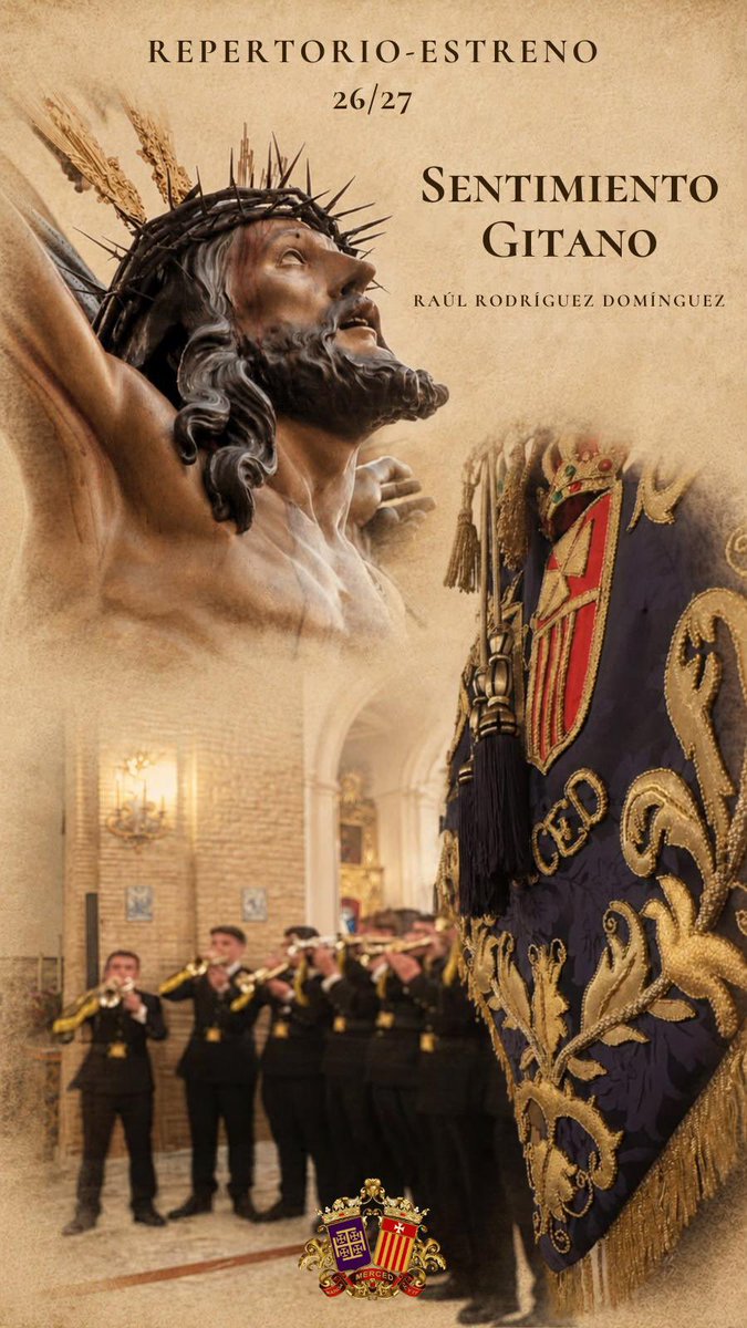 BctMercedViso's tweet photo. 🎶 NUEVA INCORPORACIÓN 🎶
🥁 «Sentimiento Gitano», de Raúl Rodríguez Domínguez.
Una marcha ligada al Santísimo Cristo de la Expiración, el Cachorro de Triana. Fuerza, sentimiento y esencia sevillana que desde hoy forman parte de nuestro repertorio.
#atumerced💜 https://t.co/Nf0G7k6Gw6