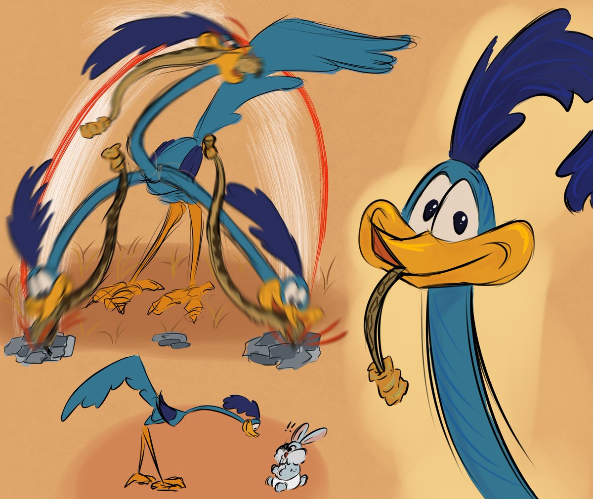 Avvve_s's tweet photo. Roadrunners are brutal
They smash their prey's heads against rocks
And even eat baby rabbits 😦

#wileroad #roadrunner #coyotevsacame #wilecoyote #roadrage ㅤ https://t.co/JzAWcGsLHS