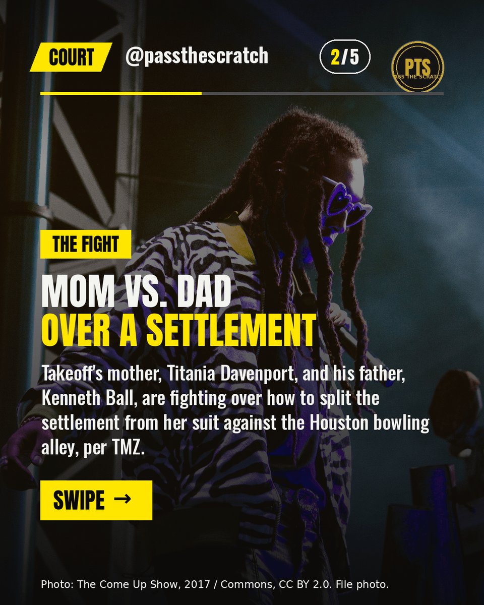cryptonewb_e's tweet photo. Takeoff's mom wants her settlement fight with his dad moved to Georgia, where possible witnesses Quavo and Offset live, per TMZ. Neither has testified.
#PassTheScratch #Takeoff #Quavo #Offset
Photos: The Come Up Show, Tripsdubs, HOTSPOTATL / Commons https://t.co/NvmHGZD18j