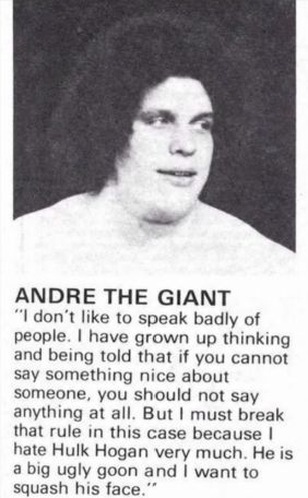 internetpreai's tweet photo. andre the giant's thoughts on hulk hogan https://t.co/ju0yYQ6h8N
