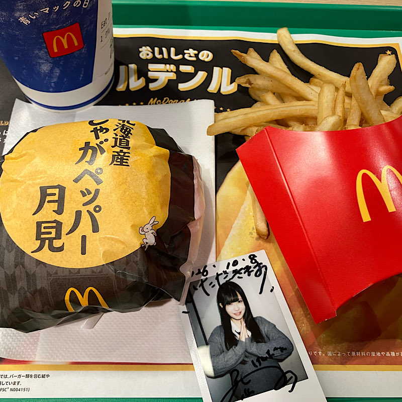 kken1ch's tweet photo. 今日の晩ごはんはいろぴがお昼に食べていたマックのじゃがペッパー月見バーガー🍔
いろぴはペッパー辛い言ってたけど僕は平気かな
ボリュームは結構あるね
#IROFESSIONAL
#ふー民ぷらねっと https://t.co/LAvxMdbp1b