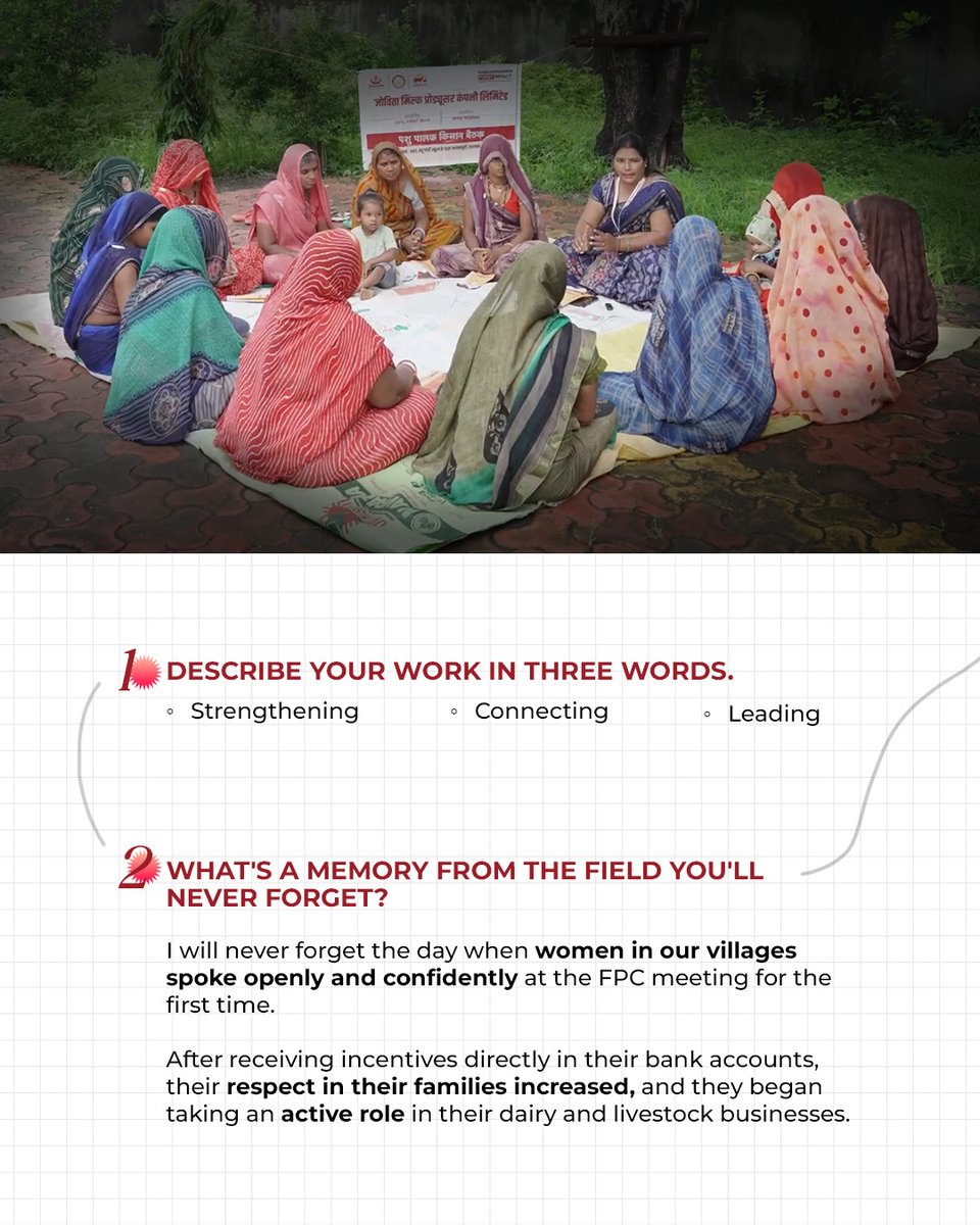 IDFCFIRSTBank's tweet photo. In this edition of #FromTheEcosystem, FIRST IMPACT is in conversation with Ms. Geeta Devi, Chairperson - Farmer Producer Company, one of our Forces for Social Good. Learn about how access to training, markets, and a voice in decision-making is helping women in dairy grow in confidence and take the lead in their families and businesses.
