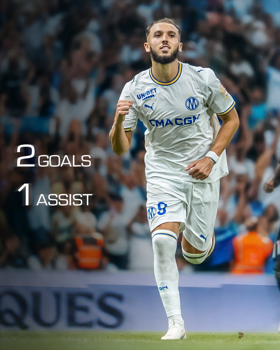 OM_English's tweet photo. 4 games, 3 goal contributions. A strong September from Amine Gouiri 💙🇩🇿 https://t.co/tVwchqkgYj