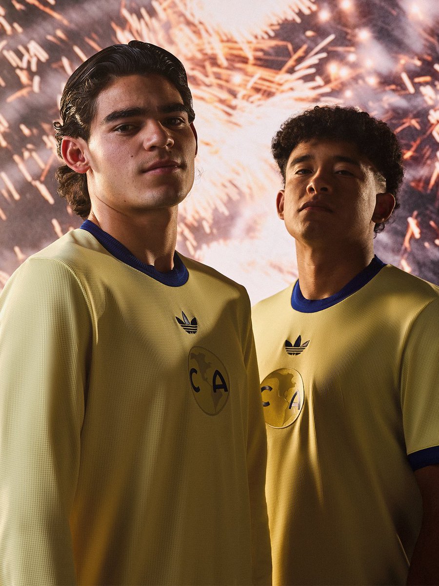 adidasfootball's tweet photo. straight from the archives to the pitch 💛💙
 introducing the 110th anniversary jersey of Club América, available now. https://t.co/r6IGbVB4vU