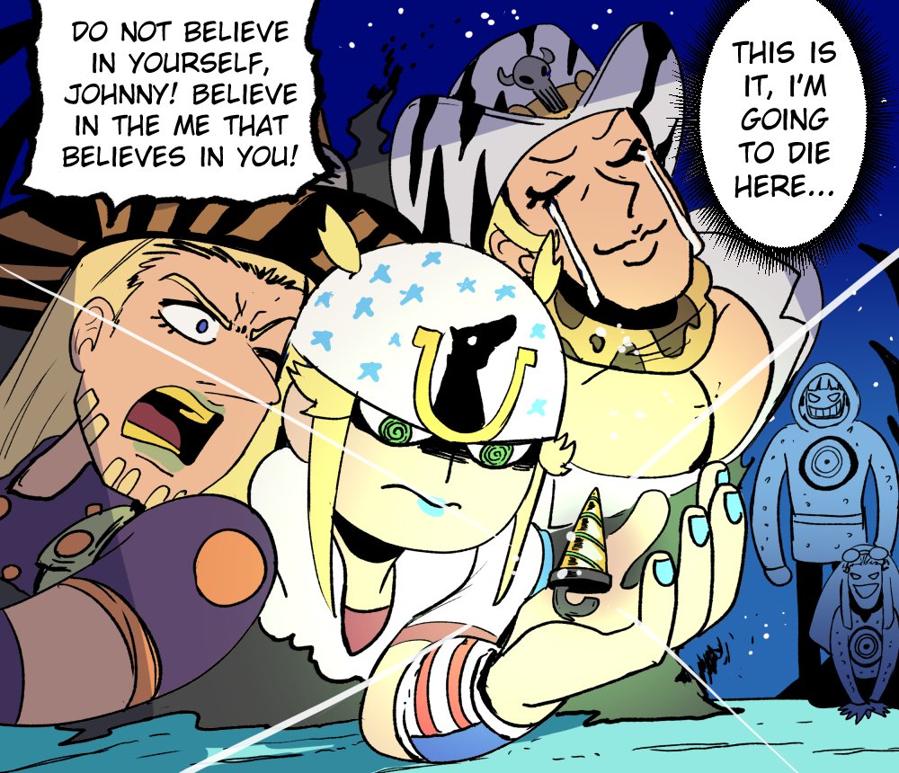 wanderjegson's tweet photo. Johnny Joestar tries to spin https://t.co/mXkzIatUOt