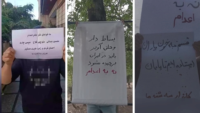 ebmazandarani1's tweet photo. گسترش کارزار «سه‌شنبه‌های نه به اعدام» در هفته صد و چهل و یکم در شهرهای مختلف میهن
#ایران
#کانونهای_شورشی
#مرگ_بر_ستمگر_چه_شاه_باشه_چه_رهبر

همزمان با ادامه کارزار «سه‌شنبه‌های نه به اعدام»، جوانان شورشگر و حامیان مقاومت روز سه‌شنبه ۱۴ مهر ۱۴۰۵ با برگزاری فتوکال، دیوارنویسی و نصب تراکت، علیه اعدام و سرکوب قضایی رژیم آخوندی فعالیت کردند.
این اقدامات در تهران، کرج، شیراز، قائمشهر، مشهد، اصفهان، اهواز، شهرکرد، یزد، نیشابور، کمالشهر و رباط‌کریم به ثبت رسیده است.
در این فعالیت‌ها، شعارهایی از جمله «نه به اعدام»، «نه زندان نه اعدام»، «نه به اعدام، آری به زندگی»، «با دار و اعدام خاموش نمی‌شویم» و «بساط دار و حلق‌آویز باید در ایران برچیده شود» طنین‌انداز شد.
جوانان شورشگر هم‌چنین با تأکید بر لغو احکام اعدام زندانیان، خواستار توقف اجرای احکام اعدام شماری از زندانیان از جمله علیرضا سپاهی، علیرضا رئیسی، منصور جمالی، منوچهر فلاح، عیسی چاری، احسان فریدی، زهرا طبری، امیرحسن اکبری منفرد و علیرضا مرداسی شدند.
در بخشی از این فعالیت‌ها نیز با شعار «قسم به خون یاران ایستاده‌ایم تا پایان»، بر ادامه این کارزار و ایستادگی در برابر اعدام و سرکوب تأکید شد.
در رباط‌کریم نیز تراکتهایی با مضمون «صدای زندانیان زیر حکم اعدام را بشنویم پیش از آن که دیر شود» و مخالفت با مجازات اعدام و قوانین قصاص نصب شد.
گسترش این فعالیت‌ها در شهرهای مختلف، بازتاب‌دهنده استمرار اعتراض به سیاست اعدام و سرکوب و عزم جوانان شورشگر و حامیان مقاومت برای مقابله با بساط دار و اعدام رژیم آخوندی است.
