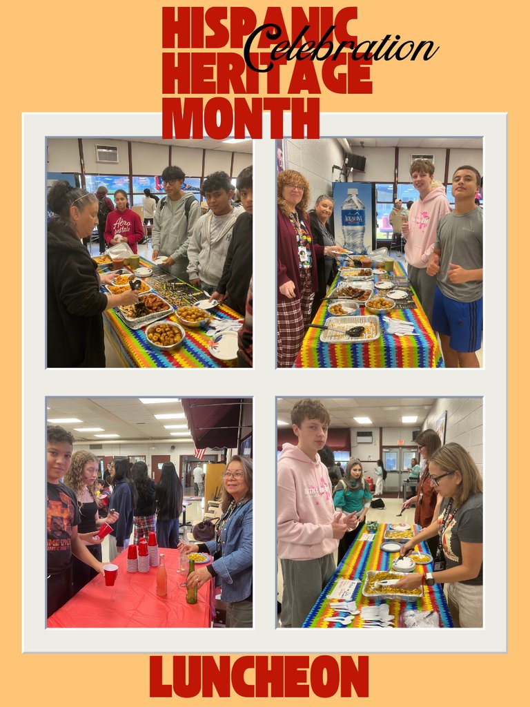 NHSBraves's tweet photo. 🌎 Celebrating Hispanic Heritage Month at NHS! 🌮🎉

🎨 Art brings stories and traditions to life.
🍽️ Food brings people and cultures together.

What a wonderful reminder that learning about different cultures goes far beyond the classroom!

❤️🤍 Great job, Braves! https://t.co/Xxp2UTqNZX
