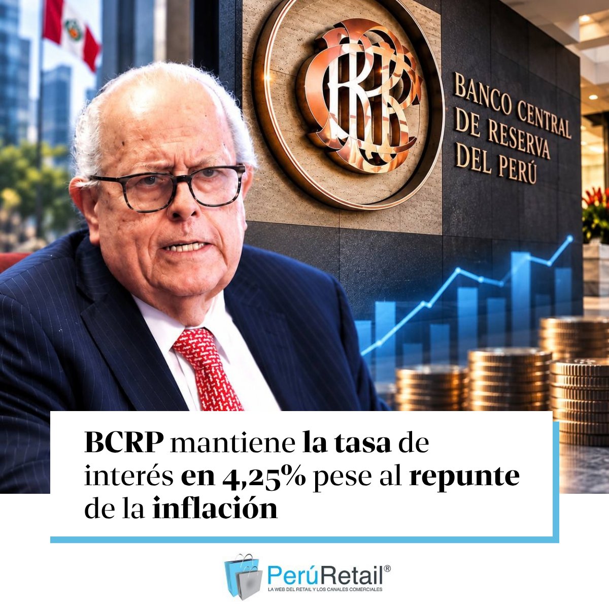 peruretail's tweet photo. 🔴📊💰El BCRP mantiene su tasa sin cambios desde hace más de un año, pese al repunte de la inflación en septiembre. ¿Qué factores podrían influir en sus próximas decisiones? Entérate aquí. ►https://t.co/UyIWYJOwOR
#BCRP #Inflación #Economía #FenómenoElNiño https://t.co/Ydb4SPrw2P