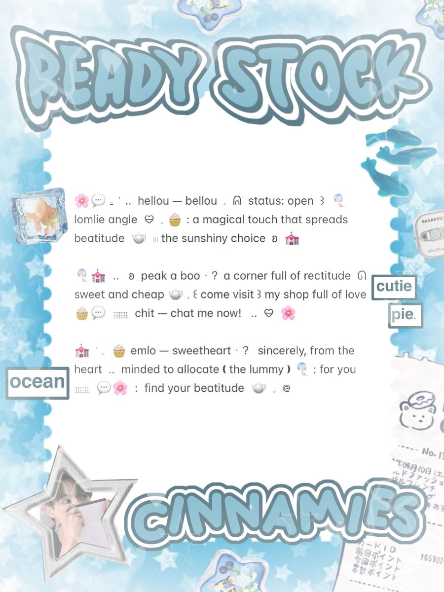 cinnyamies's tweet photo. ╭┈  ֹ   help repost? thankies, sweetie 🐳

{ II } ׁ ๑ 🪽.. haii, timan — timun ?! naka punya wording ready stock nih 𓏏𓏏 ִ ⊹ bio 3.500/ea 𖢷 ׅ  ࣪  ⸝⸝ greetings, close payment 5.500/ea💧🦴 yuk, ping chat:ie aku &amp;. take sekarang juga 𓈒˚ >___^

#bealanja https://t.co/1QKu3Rw5Ra