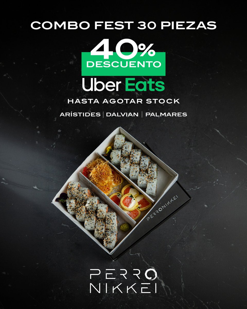 UniversoVigil's tweet photo. ¡Tu sushi favorito, ahora con descuentos exclusivos en Uber Eats! 

Disfrutá de hasta un 50% OFF en los combos de Perro Nikke.

📍 Arístides | Dalvian | Palmares https://t.co/NxcbbpGyyn
