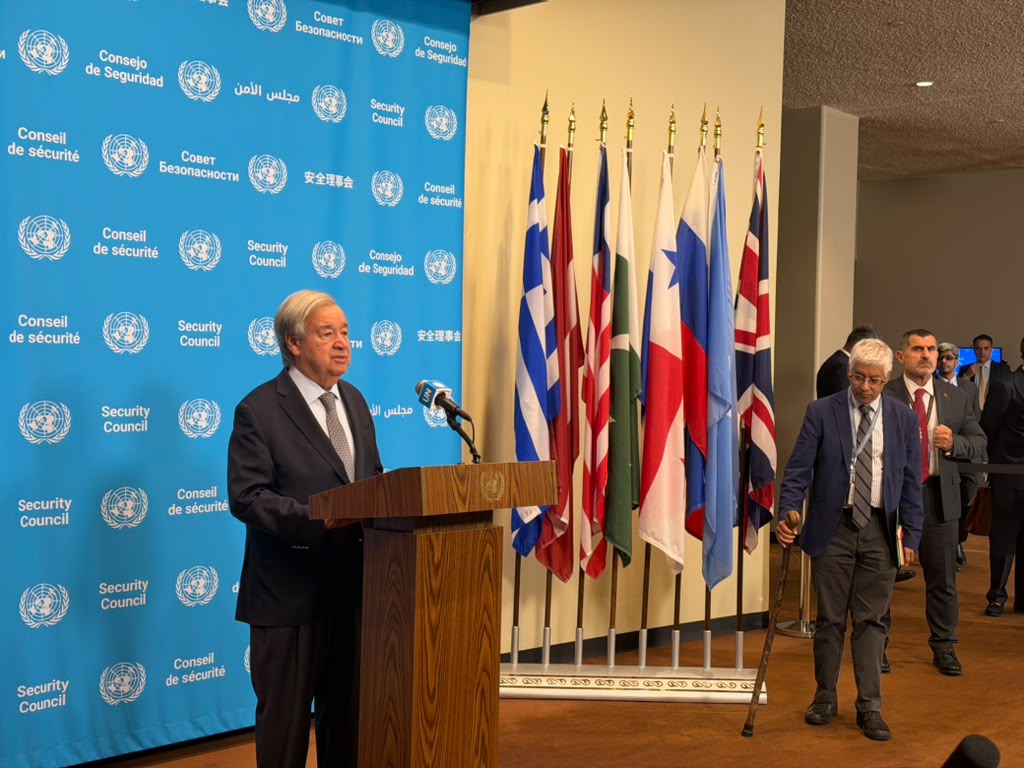 UN_Spokesperson's tweet photo. "Today's prize is a tribute to all those working to uphold and defend international law, the rule of law and human rights, and secure peace, justice and human dignity."

@antonioguterres on the awarding of the 2026 Nobel Peace Prize to Navi Pillay. https://t.co/OPTCJmYOdr