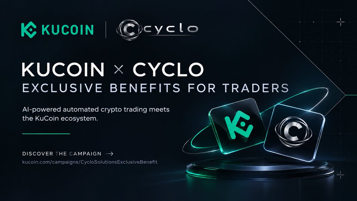 cyclosolutions's tweet photo. 🚀 KuCoin × Cyclo: Exclusive Benefits Are Here!

Cyclo is an AI-powered crypto platform automating trading 24/7. Starting October 12, our partnership with KuCoin unlocks exclusive rewards, including up to 100% trading-fee cashback for the first 30 days! 💚

🔗 Join the campaign: https://t.co/CgksJEIyJs

#Cyclo #KuCoin #CryptoTrading
