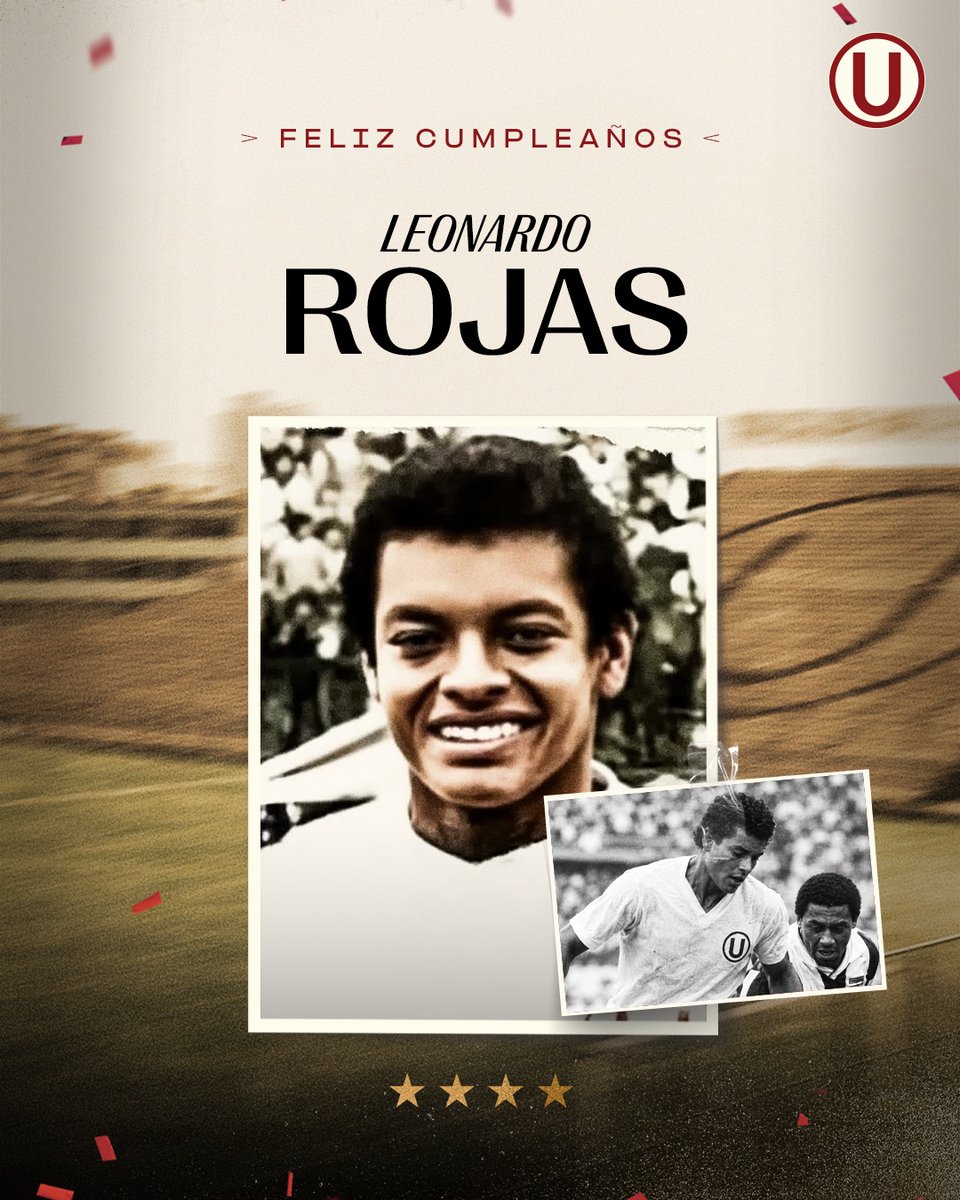 Universitario's tweet photo. ¡𝗙𝗲𝗹𝗶𝘇 𝗱𝗶́𝗮, «𝗟𝗲𝗼»! 🎂🛡️⚽

Hoy está de cumpleaños Leonardo Rojas León, ex defensa de Universitario que ganó 4 títulos nacionales con camiseta crema.

🏆 1982, 1985, 1987 y 1990 https://t.co/CABbmtvj9H