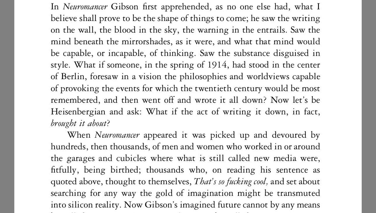 autogynoposter's tweet photo. @GreatDismal I always think of the afterword by jack womack for neuromancer, specifically the excerpt: https://t.co/fDLOvoKFcK